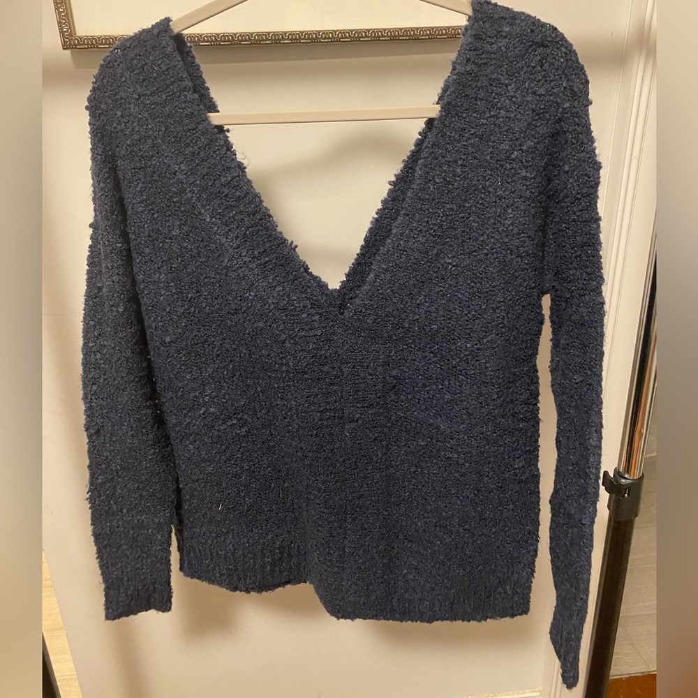 Navy blue off the shoulder sweater